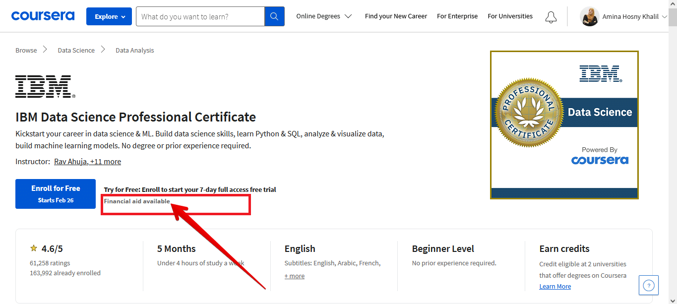 كورس مجاني من IBM لتعلم علوم البيانات 