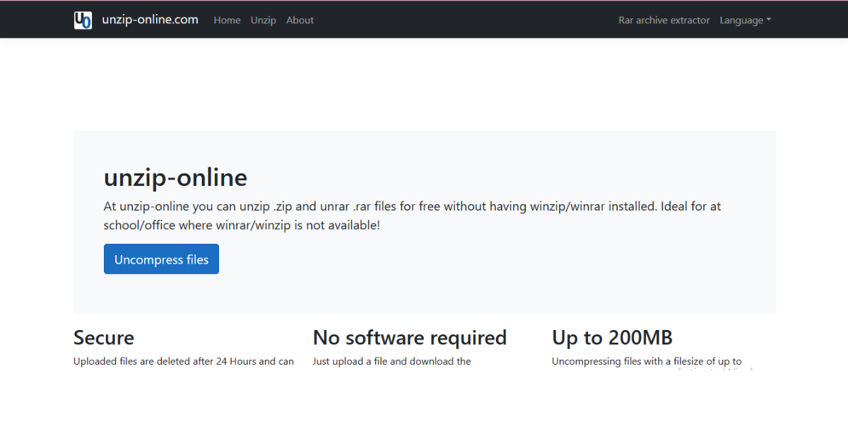 أداة Unzip-Online.com