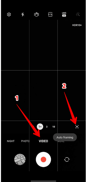 تفعيل ميزة Auto Frame