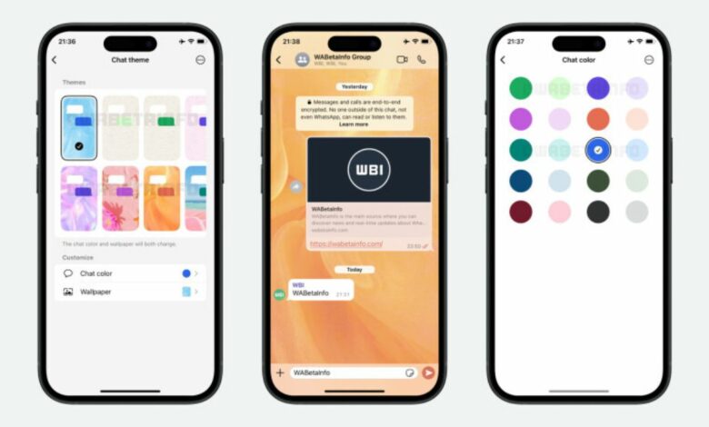 واتساب تتيح تخصيص ألوان الدردشات في هواتف آيفون